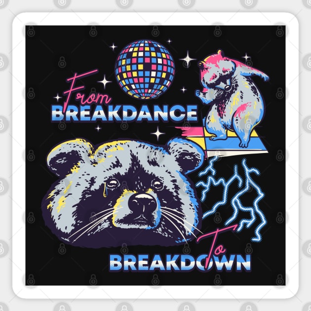 Raccoon MEME | From Breakdance to Breakdown Sticker by anycolordesigns